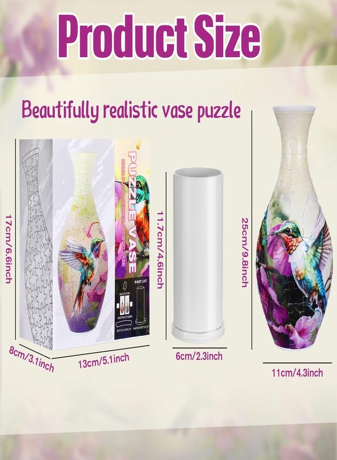 Silipull 2 Set 3D Puzzle Vase 3D Puzzle Flower Vase Crafted from 160 Curved Plastic Pieces DIY Housewarming Gift for Flower Arrangements and Home Decoration - Image 2